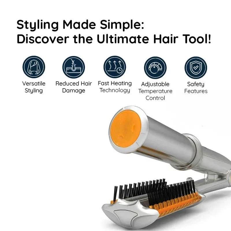 Rotating Hair Brush - LuxeStyle 2-In-1 for Smoothing & Styling