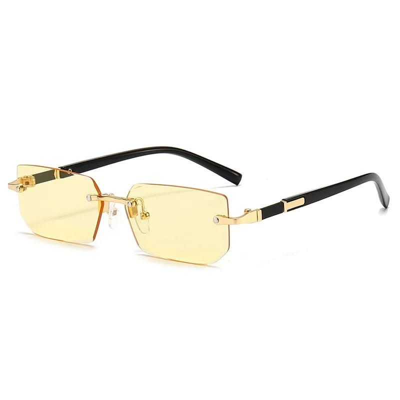 UV400 Rectangular Frameless Sunglasses - LuxeVision