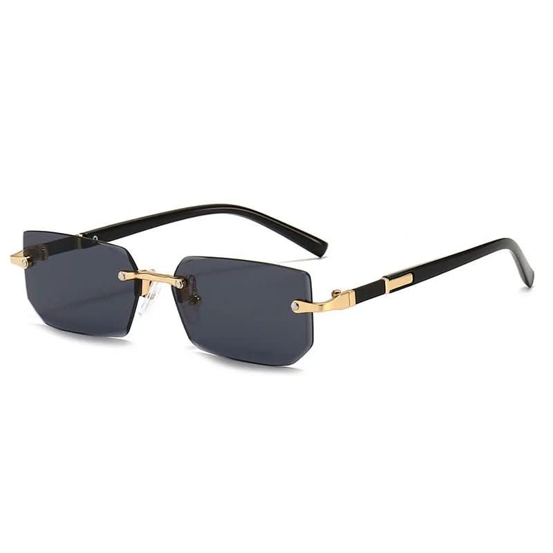 UV400 Rectangular Frameless Sunglasses - LuxeVision