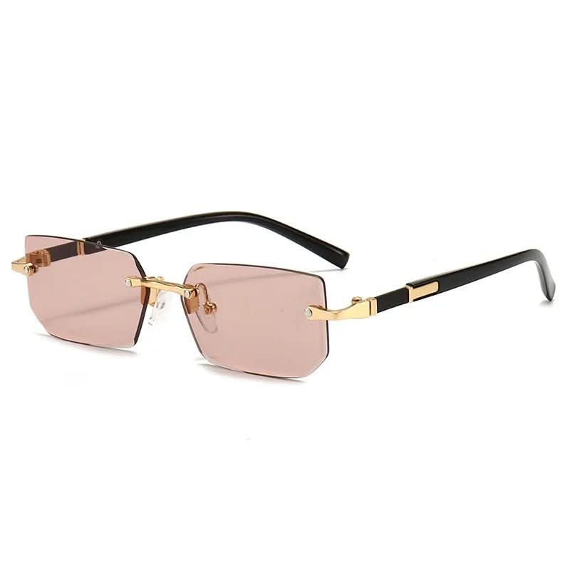 UV400 Rectangular Frameless Sunglasses - LuxeVision