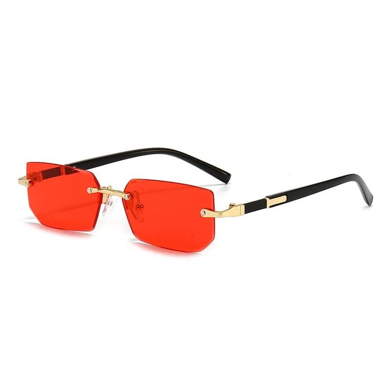 UV400 Rectangular Frameless Sunglasses - LuxeVision