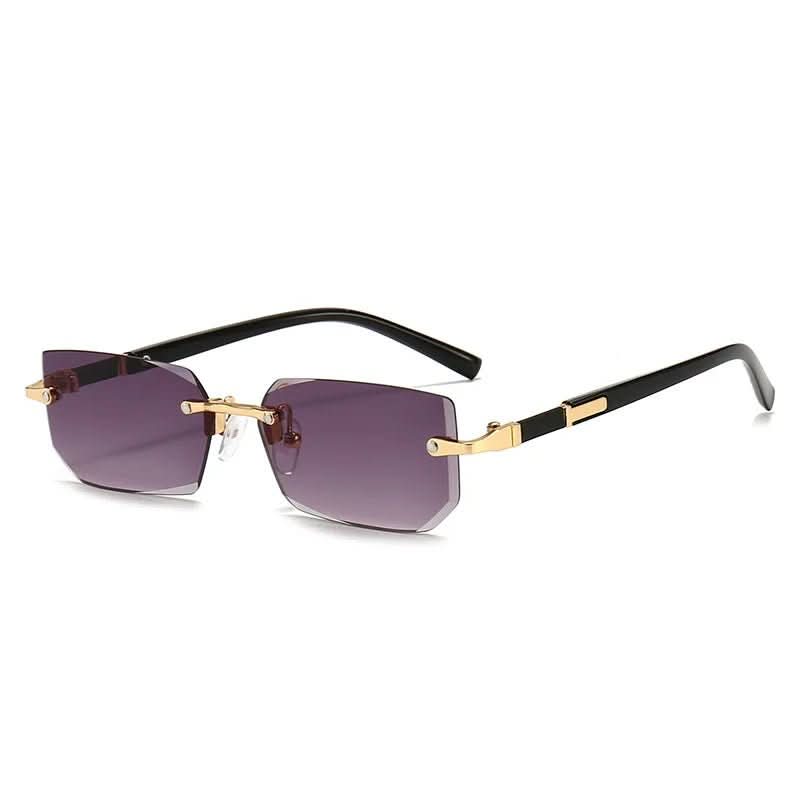 UV400 Rectangular Frameless Sunglasses - LuxeVision