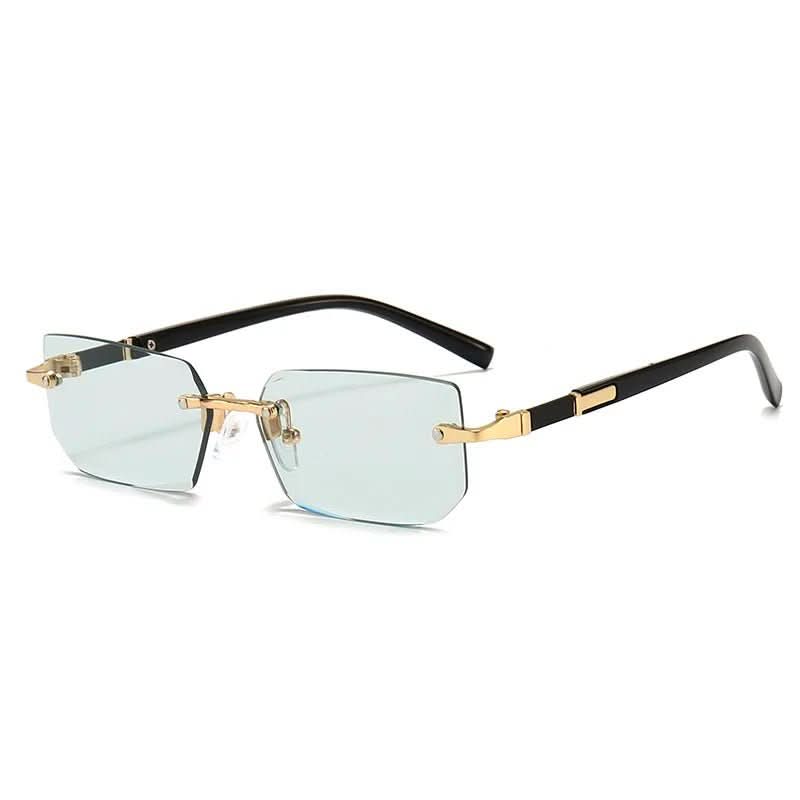 UV400 Rectangular Frameless Sunglasses - LuxeVision