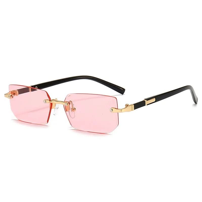 UV400 Rectangular Frameless Sunglasses - LuxeVision