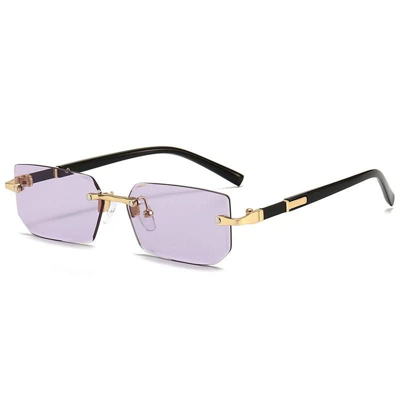 UV400 Rectangular Frameless Sunglasses - LuxeVision