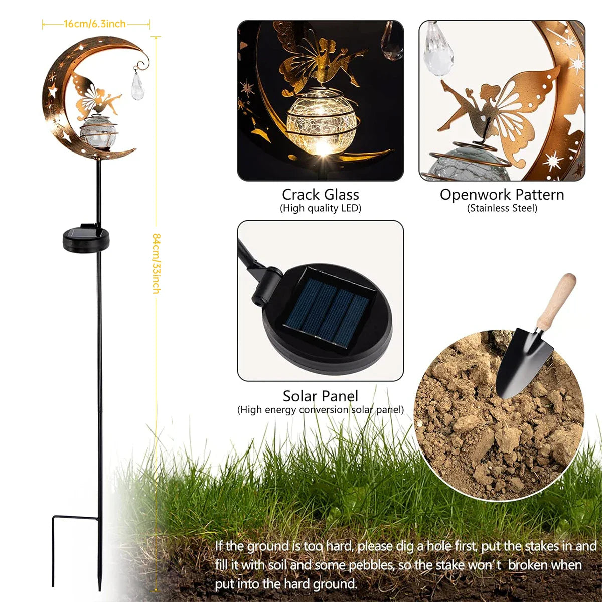 Moon Fairy Solar Light - Luminara Elegance