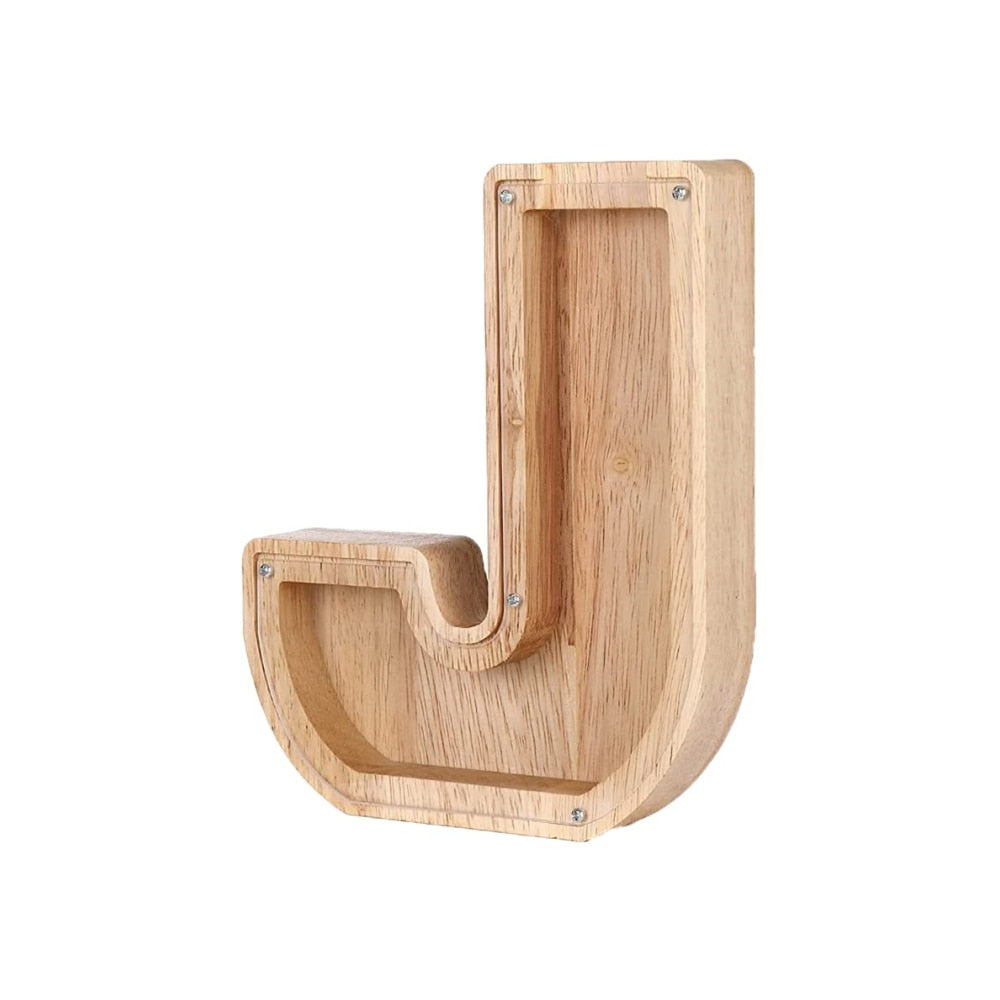 Wood Alphabet Piggy Bank - SaveWise
