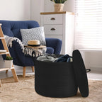 Cotton Rope Storage Basket with Lid - Havenly Home