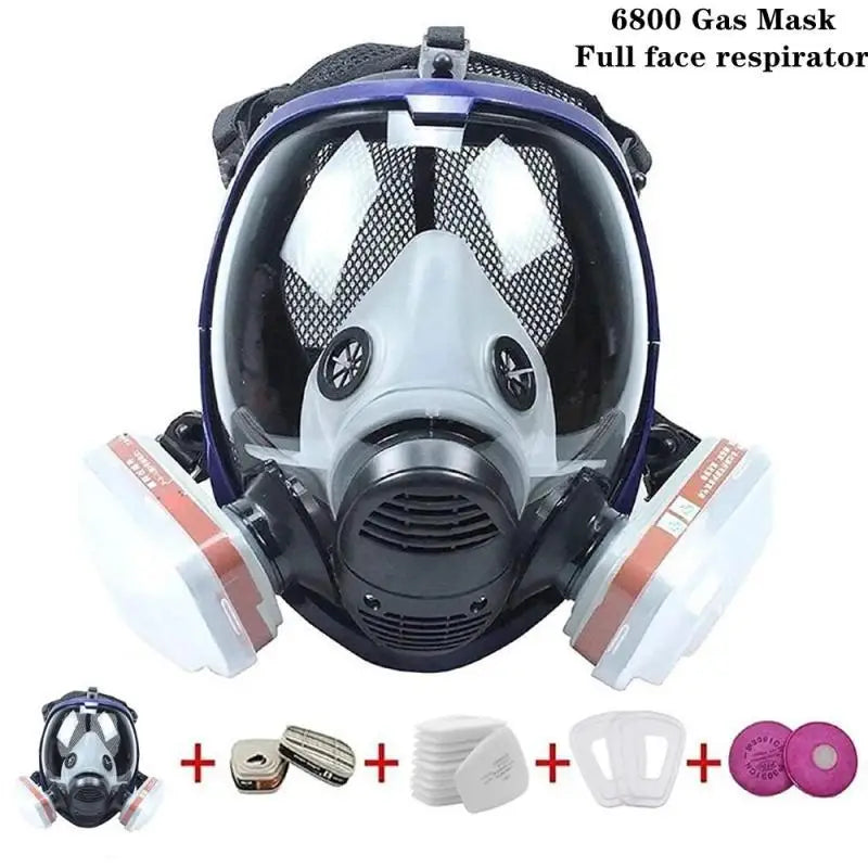 Anti-Fog Full Face Mask with Industrial Gas Filters - PureGuard