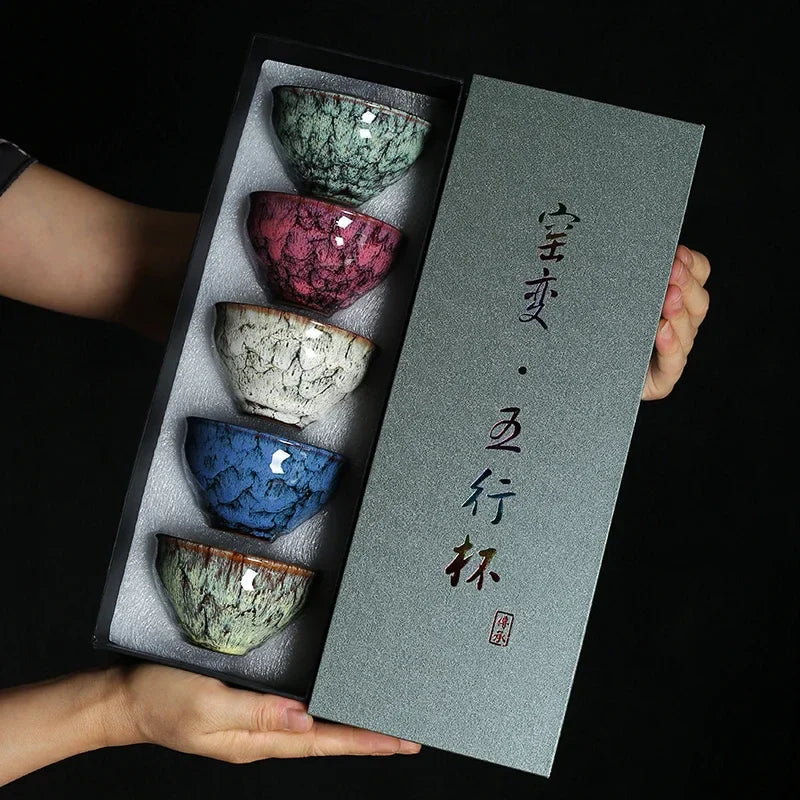 Ceramic Five Elements Tea Set - ZenAura Collection