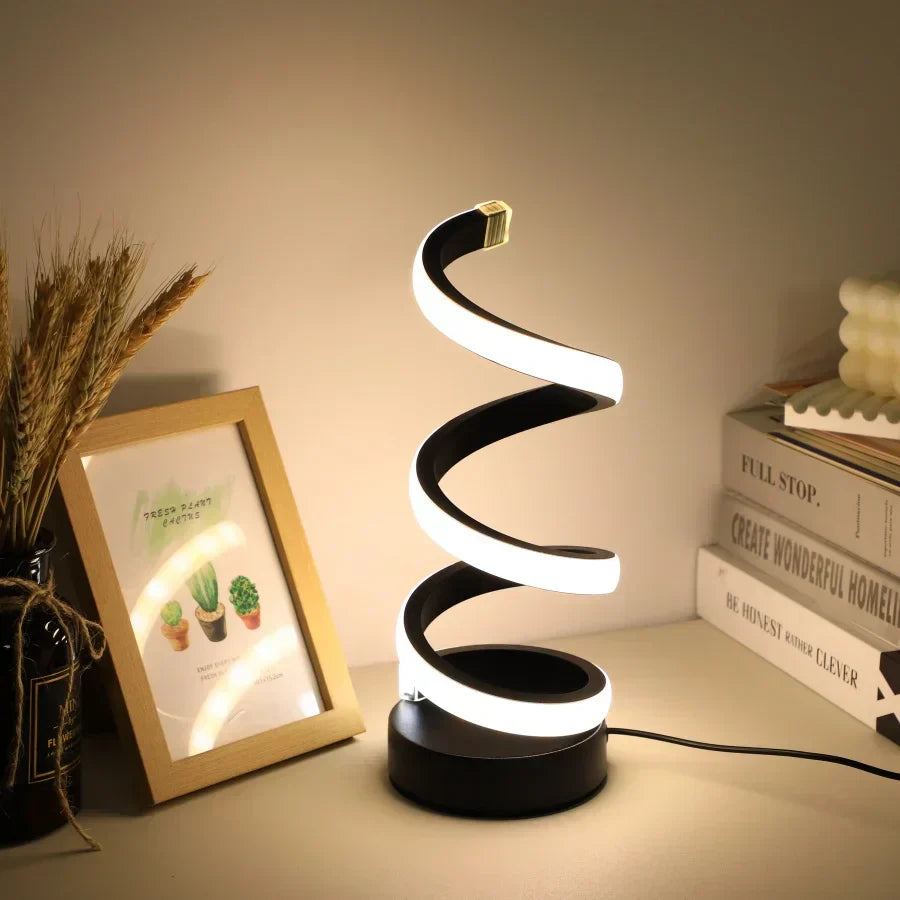 S-Shaped Desk Lamp with Adjustable Brightness - LumaCraft