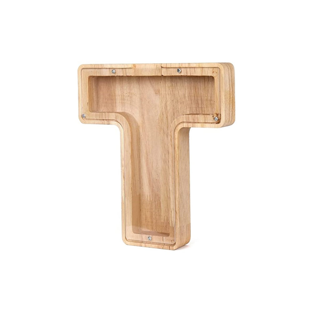 Wood Alphabet Piggy Bank - SaveWise
