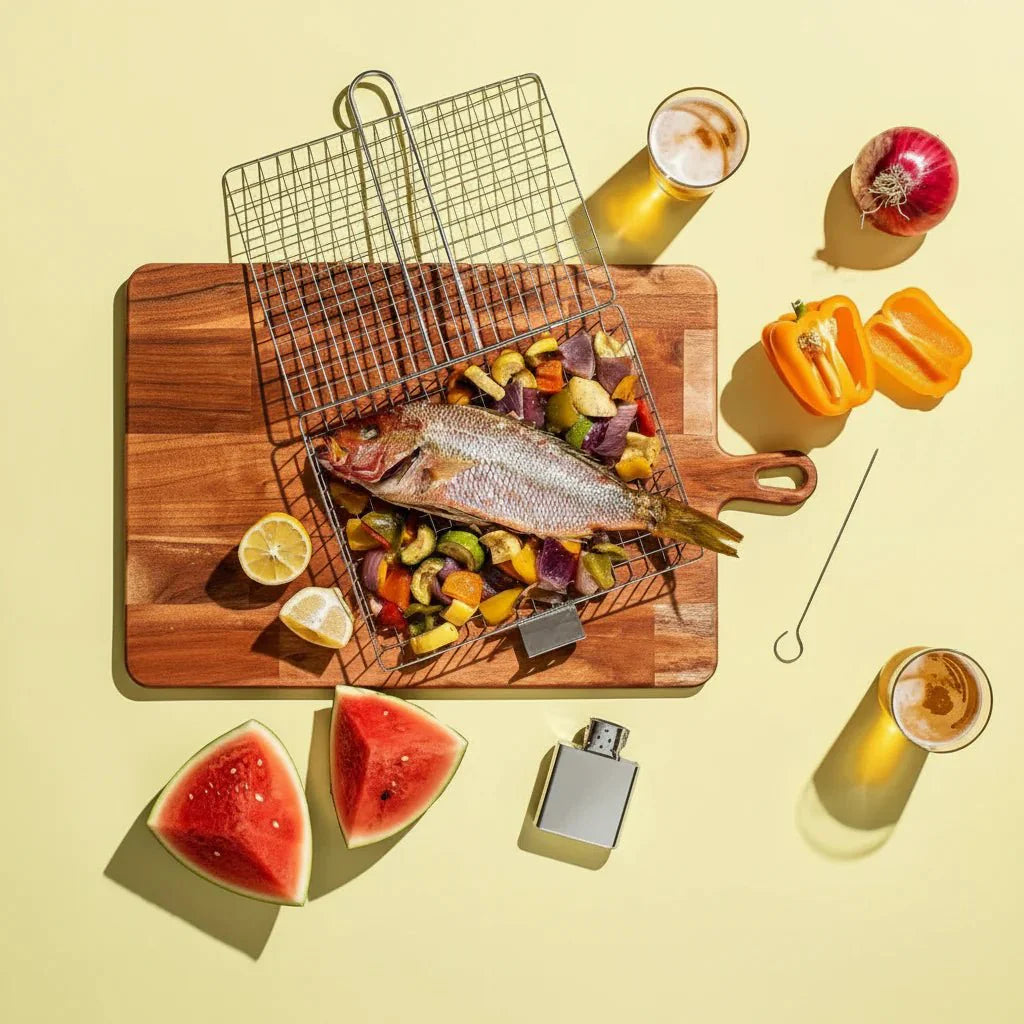 Grill Basket - EmberCraft Foldable Stainless Steel BBQ Tool