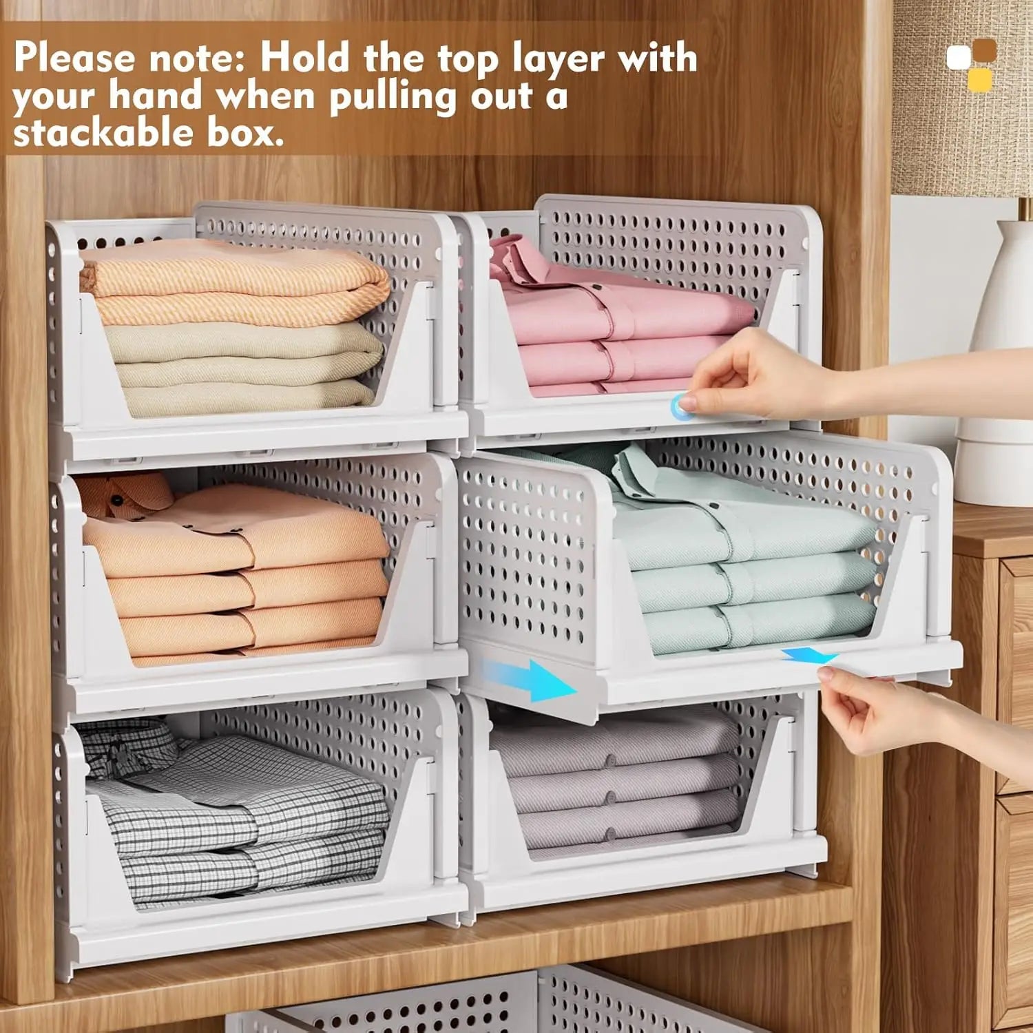 Stackable Foldable Closet Storage Boxes - LuxeHome