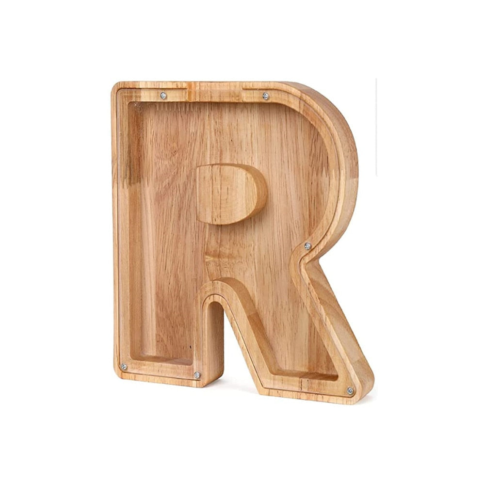 Wood Alphabet Piggy Bank - SaveWise