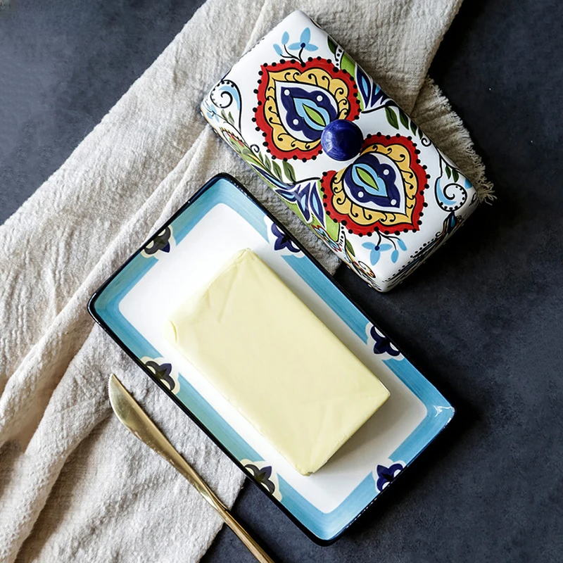 Tuscan Style Hand-Painted Butter Dish - Artisano Home