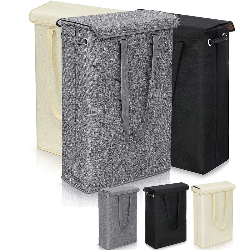 Slim 45L Laundry Basket with Lid - PureNest