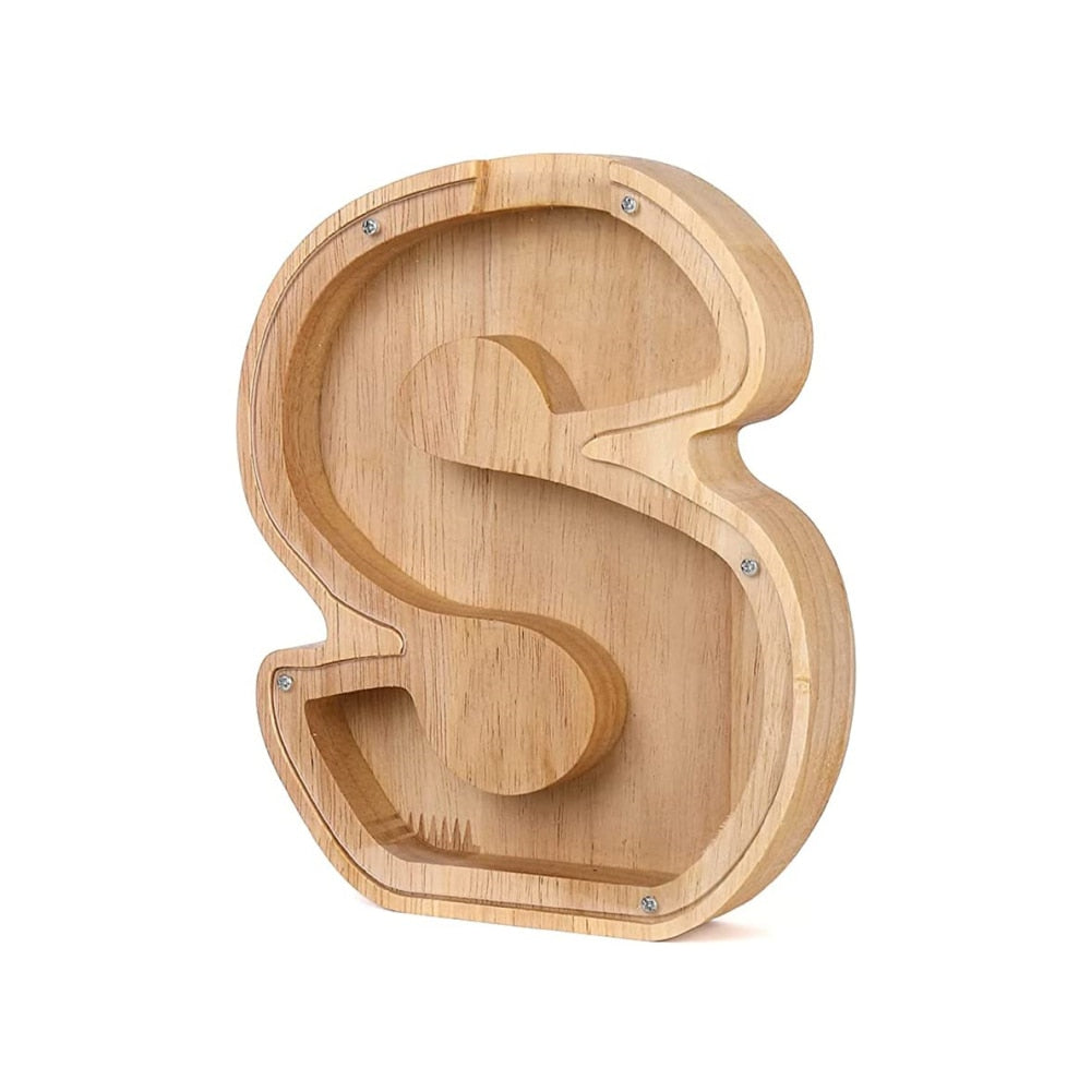 Wood Alphabet Piggy Bank - SaveWise