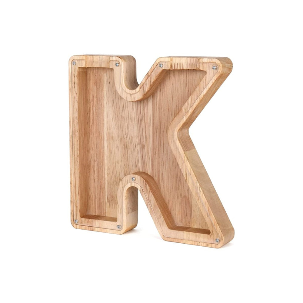 Wood Alphabet Piggy Bank - SaveWise