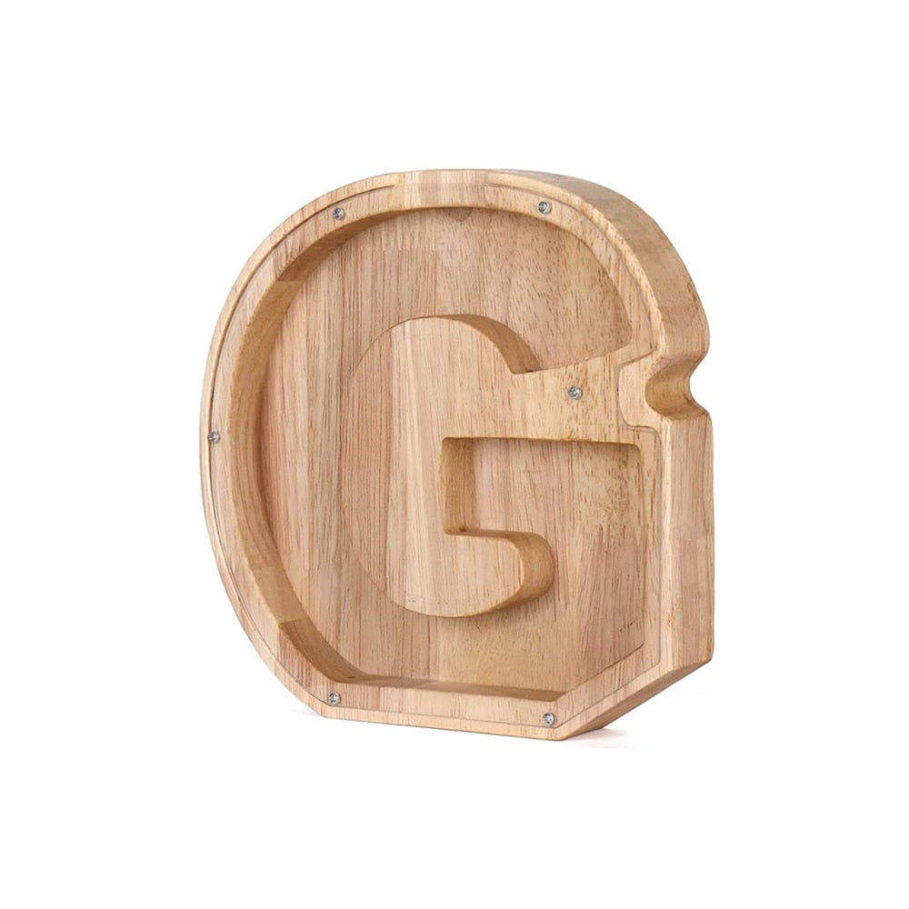 Wood Alphabet Piggy Bank - SaveWise