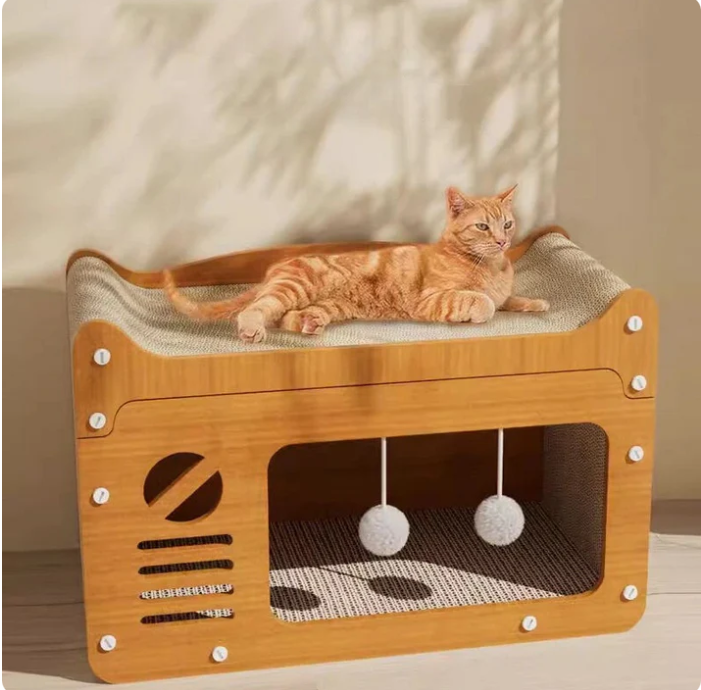 Cat House with Integrated Play Area - Purrfect Haven