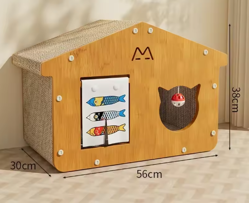 Cat House with Integrated Play Area - Purrfect Haven
