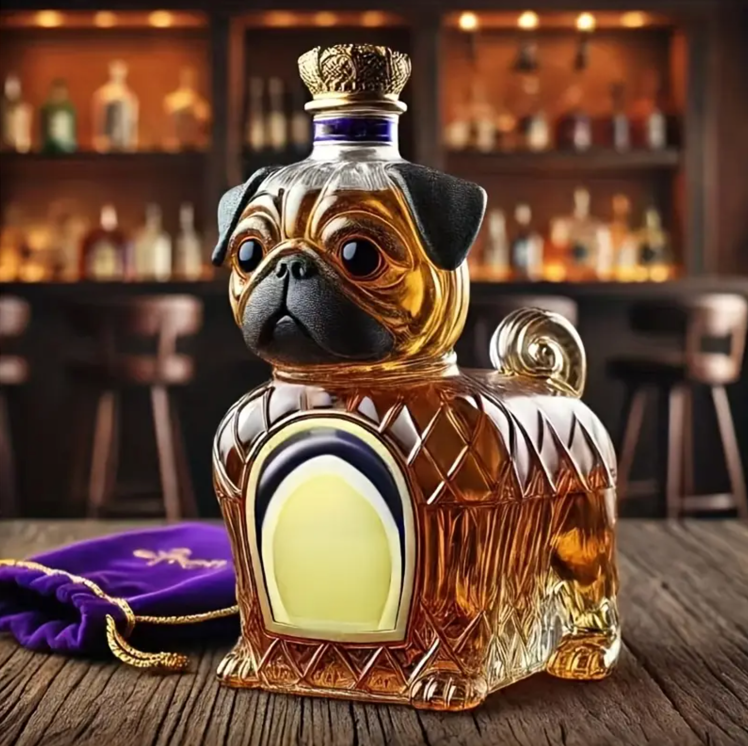 Elegant Glass Pug Decanter - LuxeCraft