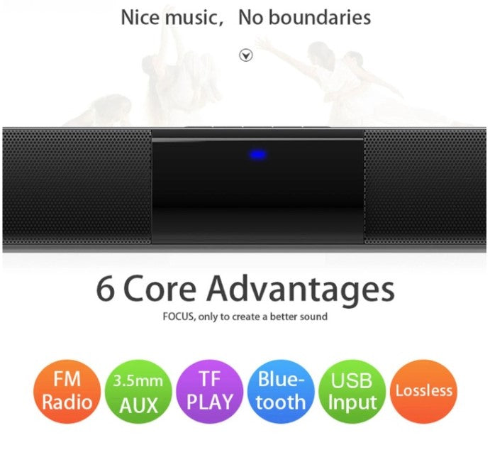 Bluetooth Soundbar Speaker System with FM & USB - SoundLux