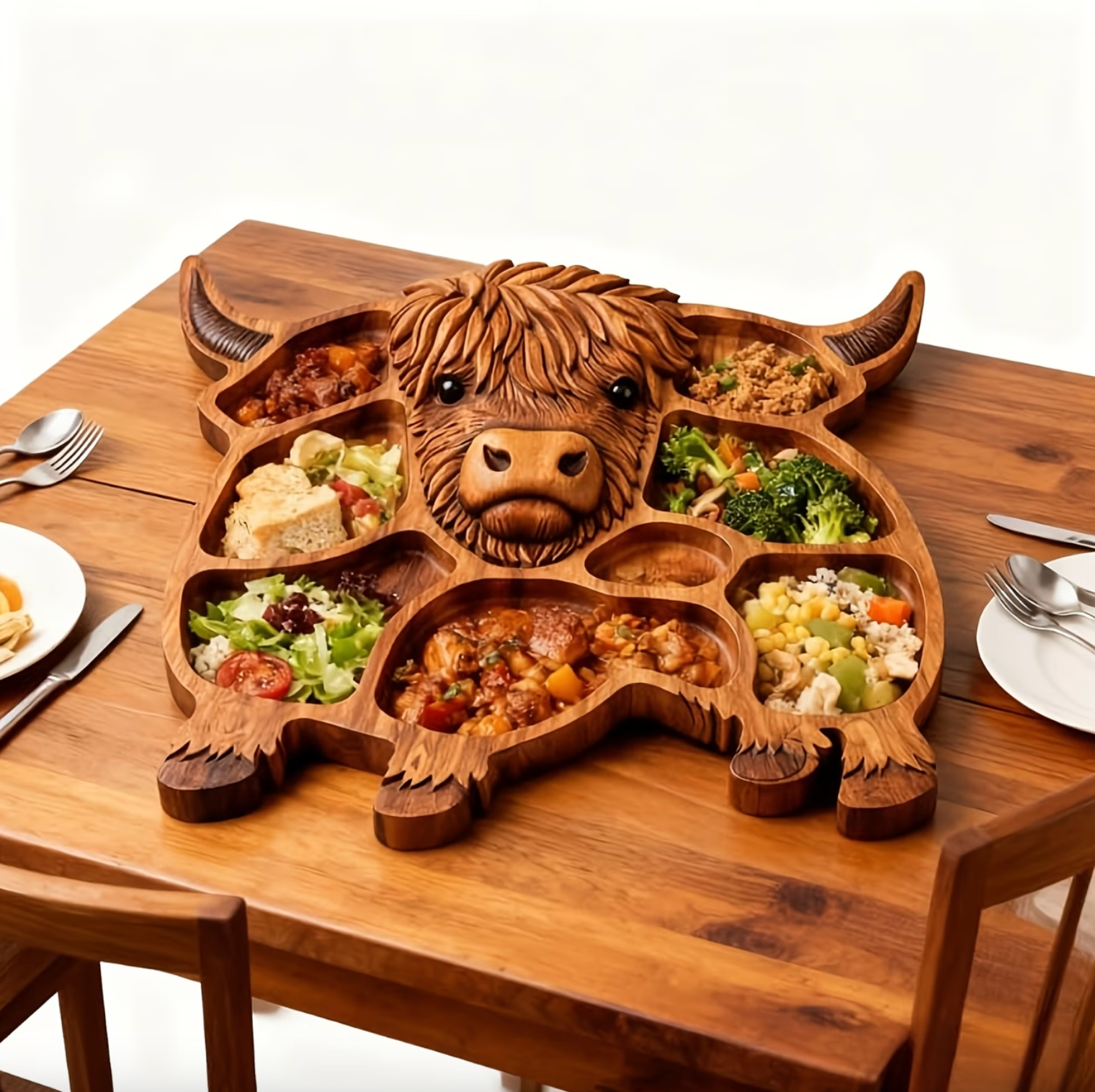 Charcuterie Board - Artisan Woodworks™ Rustic Cow Design