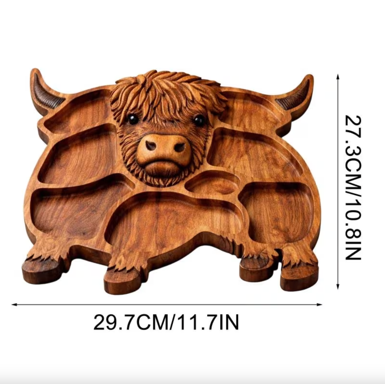 Charcuterie Board - Artisan Woodworks™ Rustic Cow Design