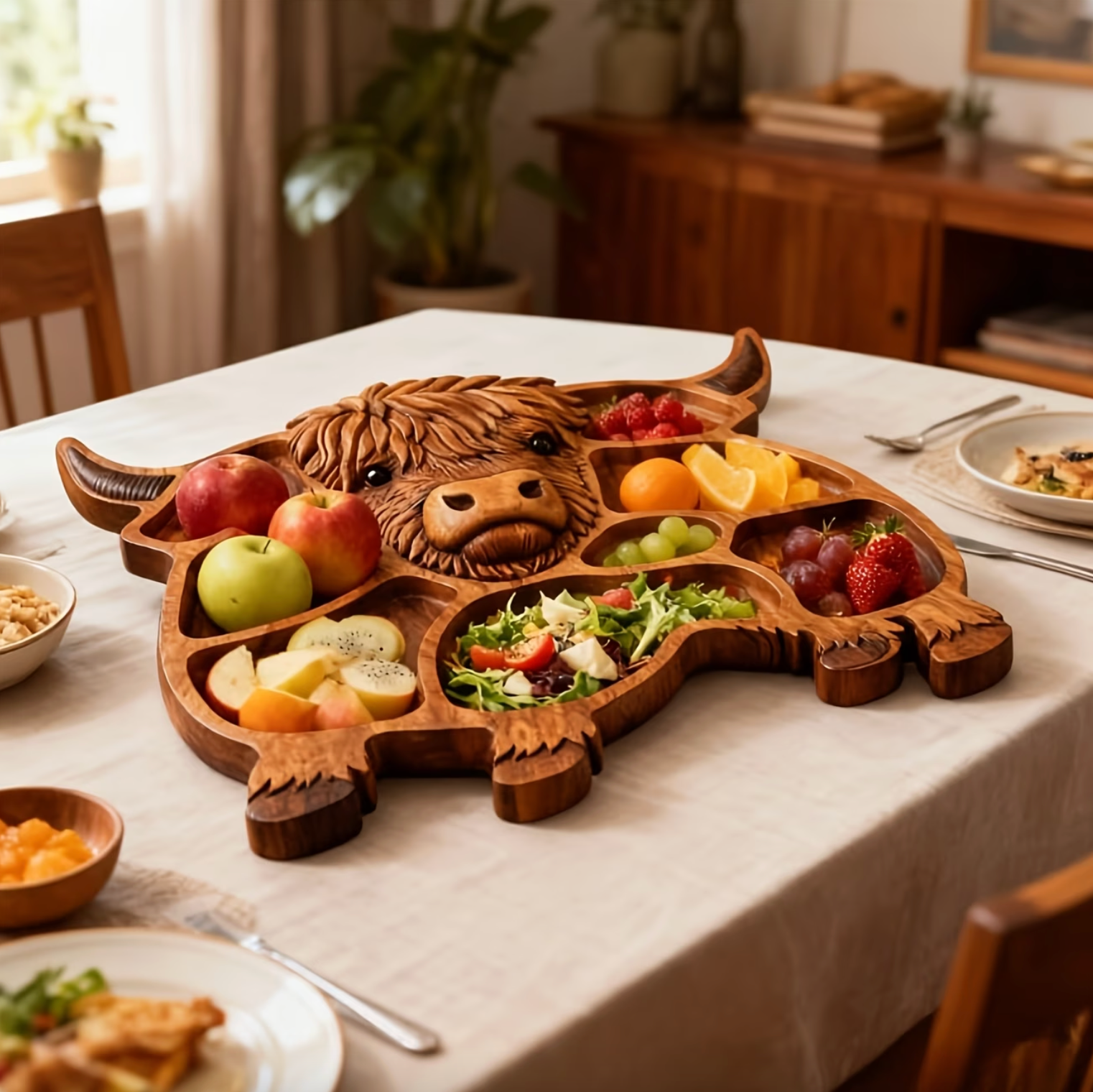 Charcuterie Board - Artisan Woodworks™ Rustic Cow Design