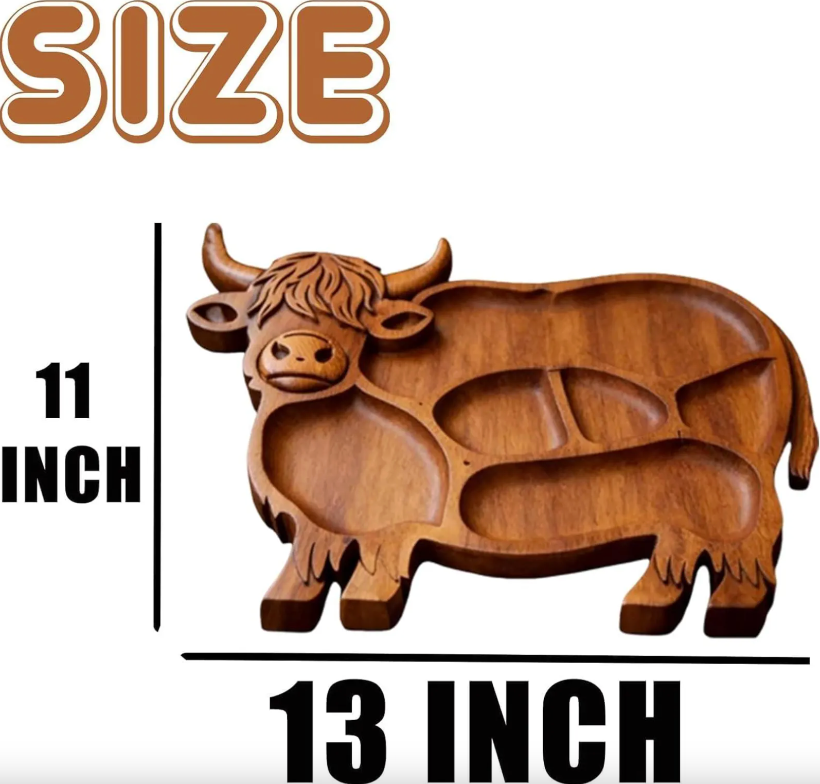 Charcuterie Board - Artisan Woodworks™ Rustic Cow Design