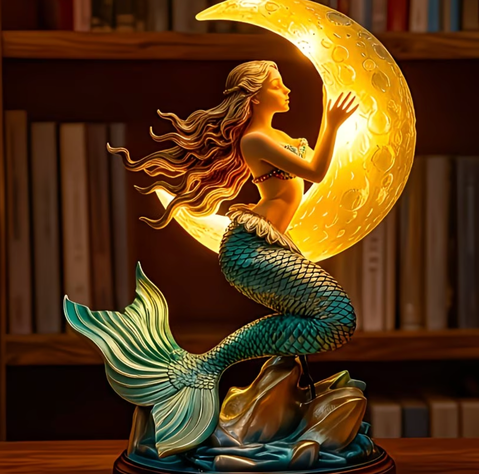 Luminous Mermaid Moon Lamp - Celestial Glow Designs