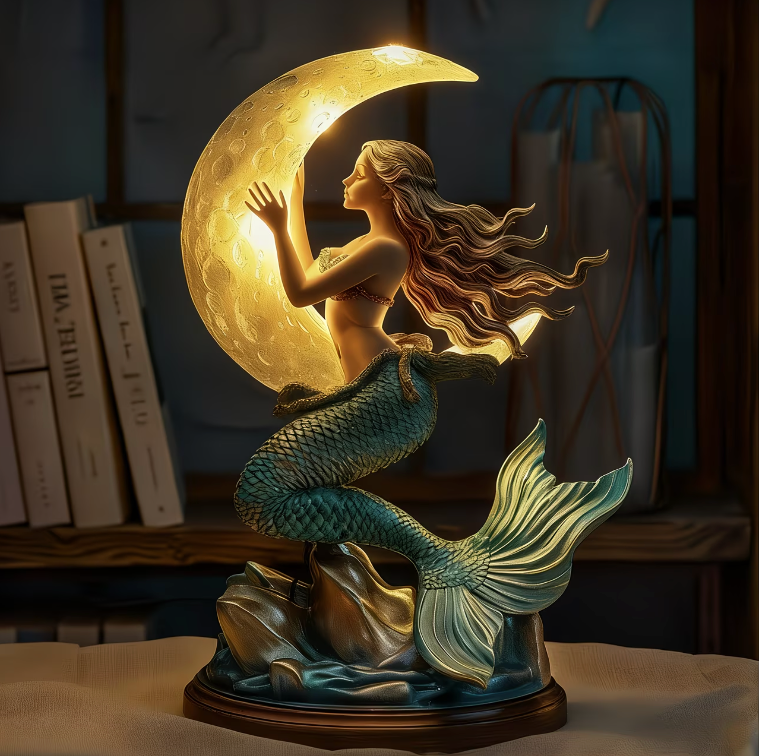 Luminous Mermaid Moon Lamp - Celestial Glow Designs