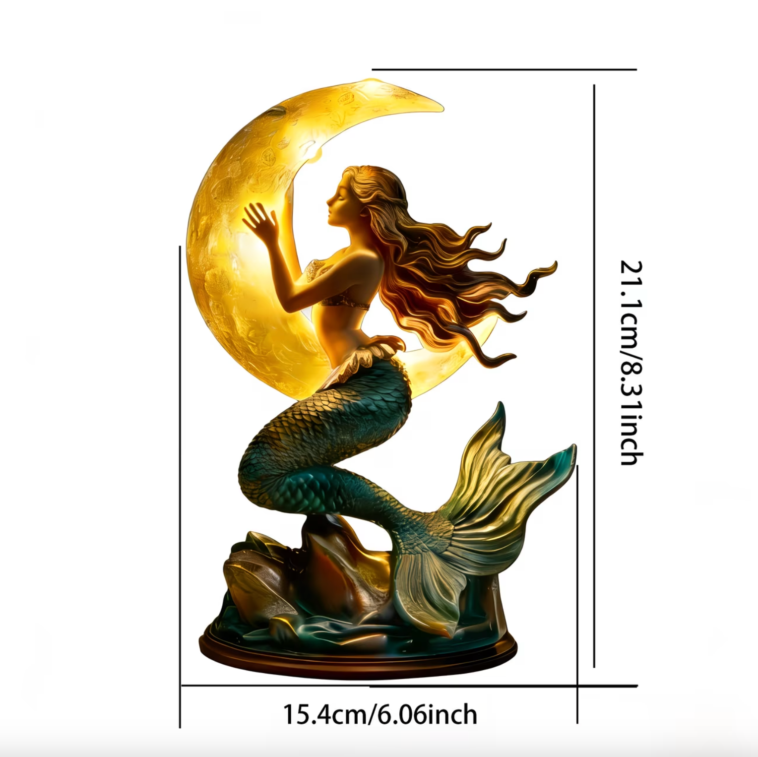 Luminous Mermaid Moon Lamp - Celestial Glow Designs
