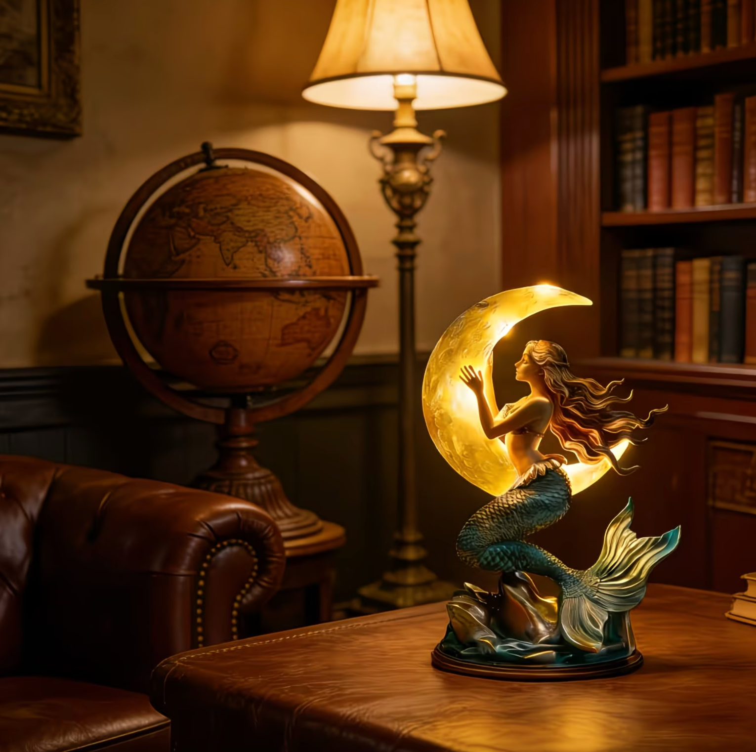 Luminous Mermaid Moon Lamp - Celestial Glow Designs
