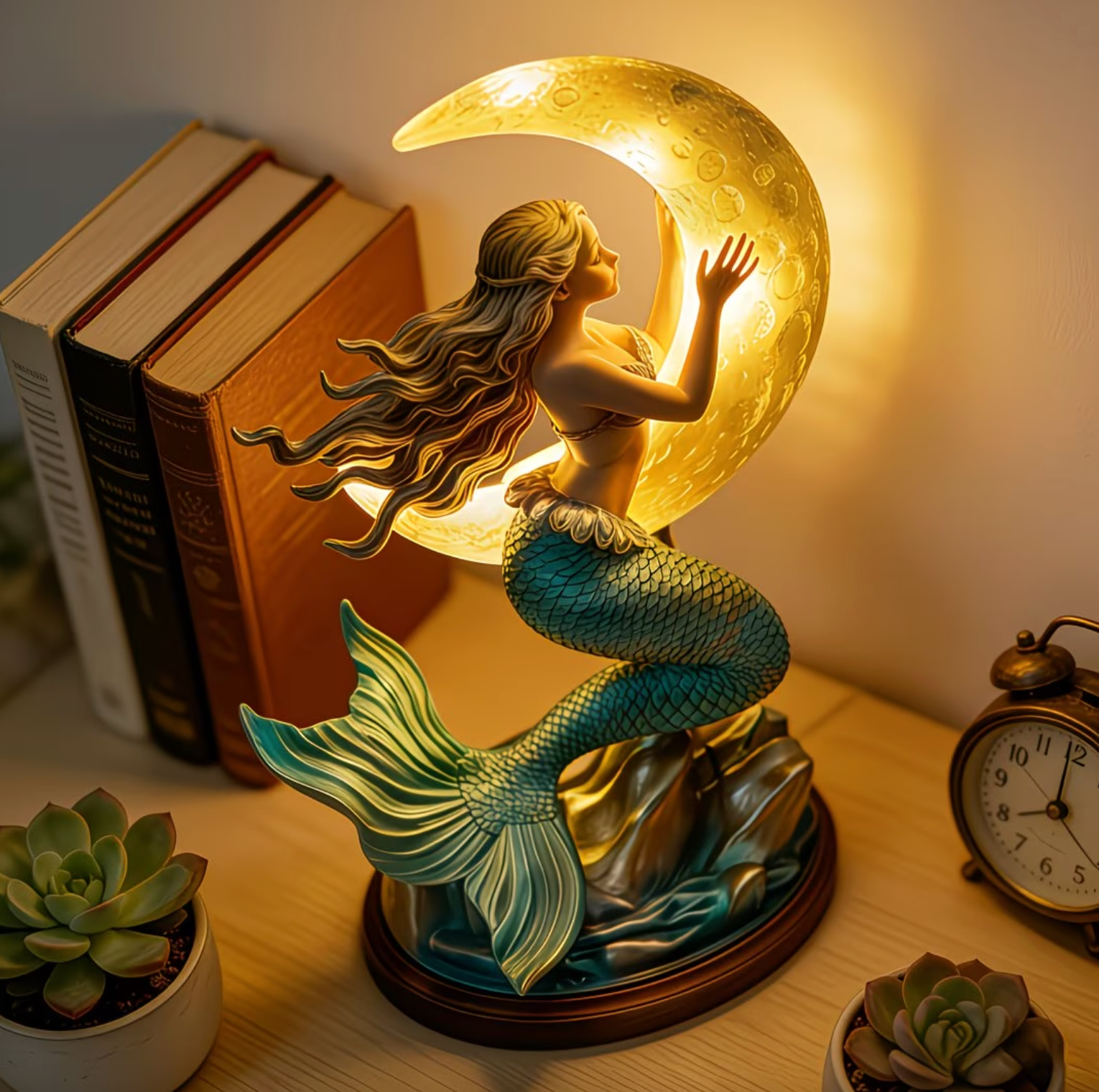 Luminous Mermaid Moon Lamp - Celestial Glow Designs