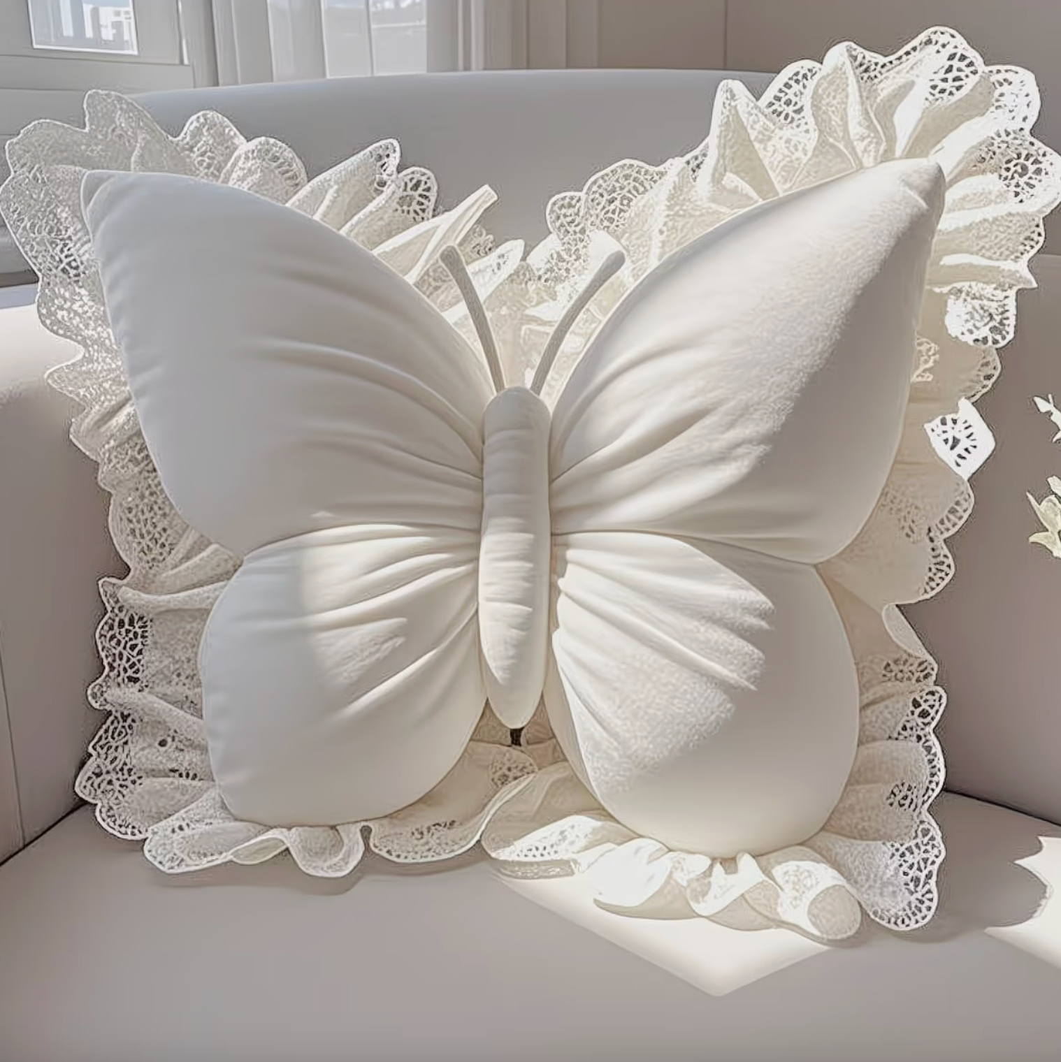 Lace Butterfly Pillow - LuxeNest™
