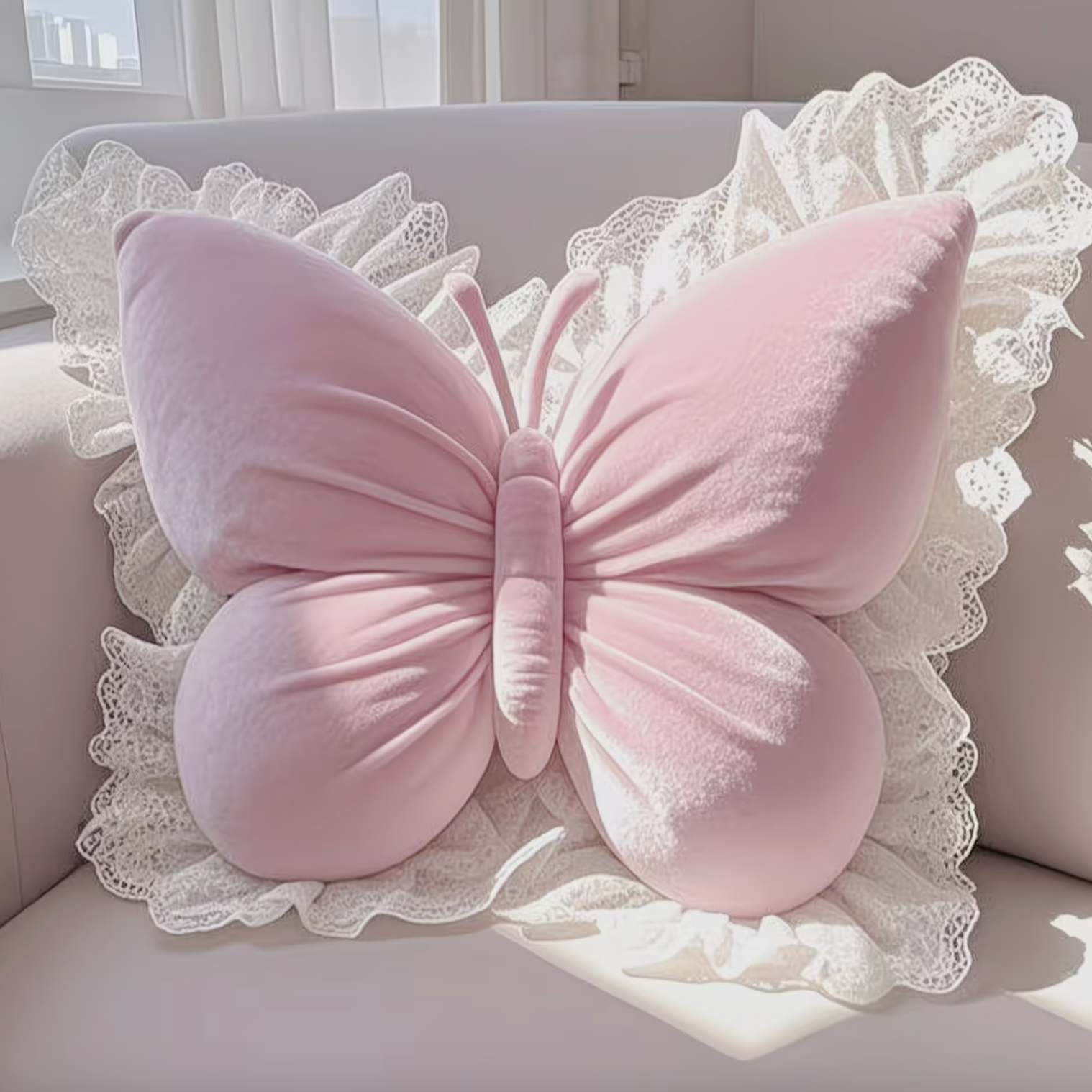 Lace Butterfly Pillow - LuxeNest™
