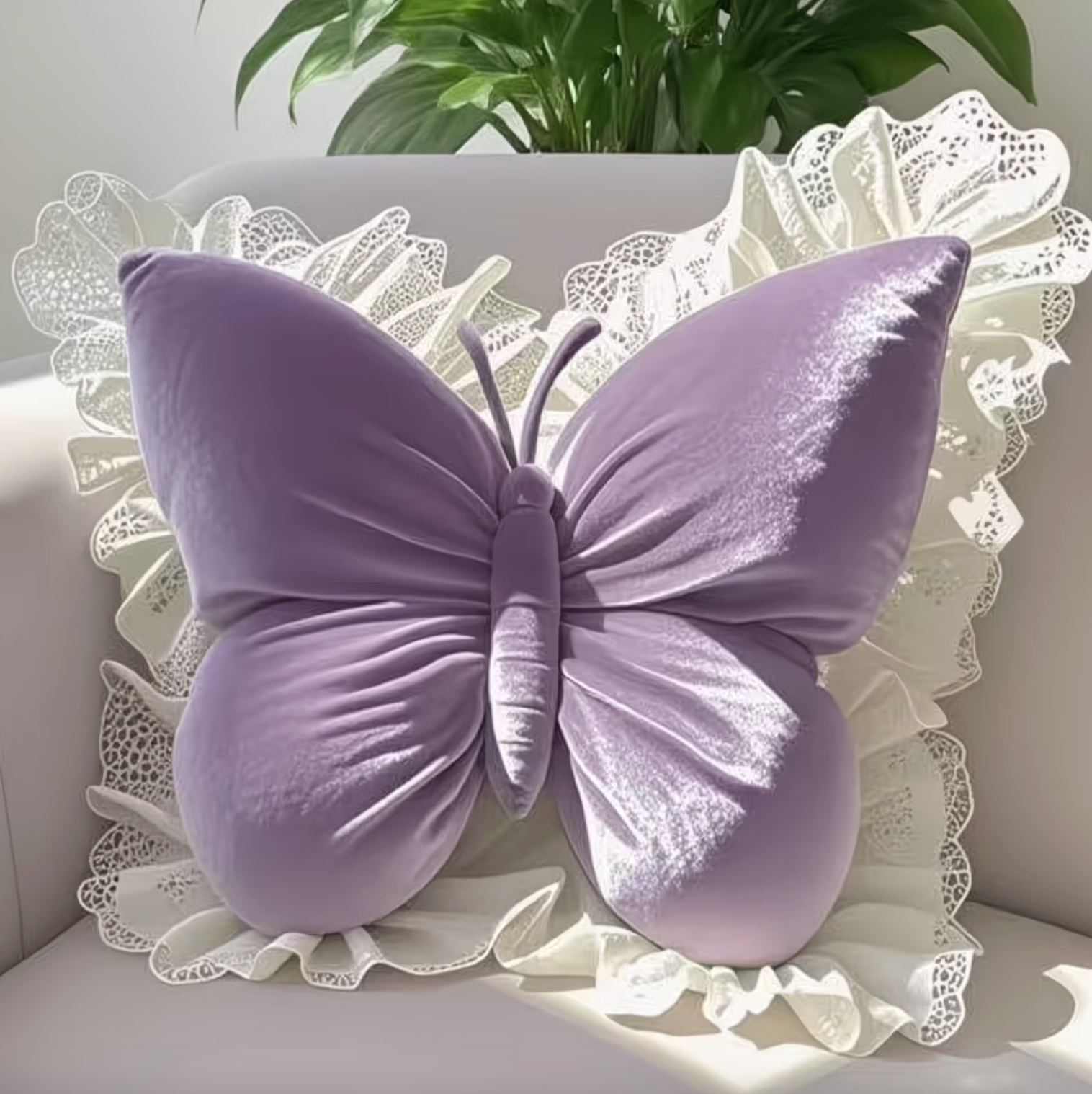 Lace Butterfly Pillow - LuxeNest™