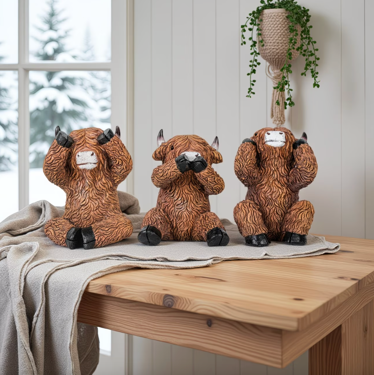 Highland Cow Figurine Set - Rustic Charm Co.