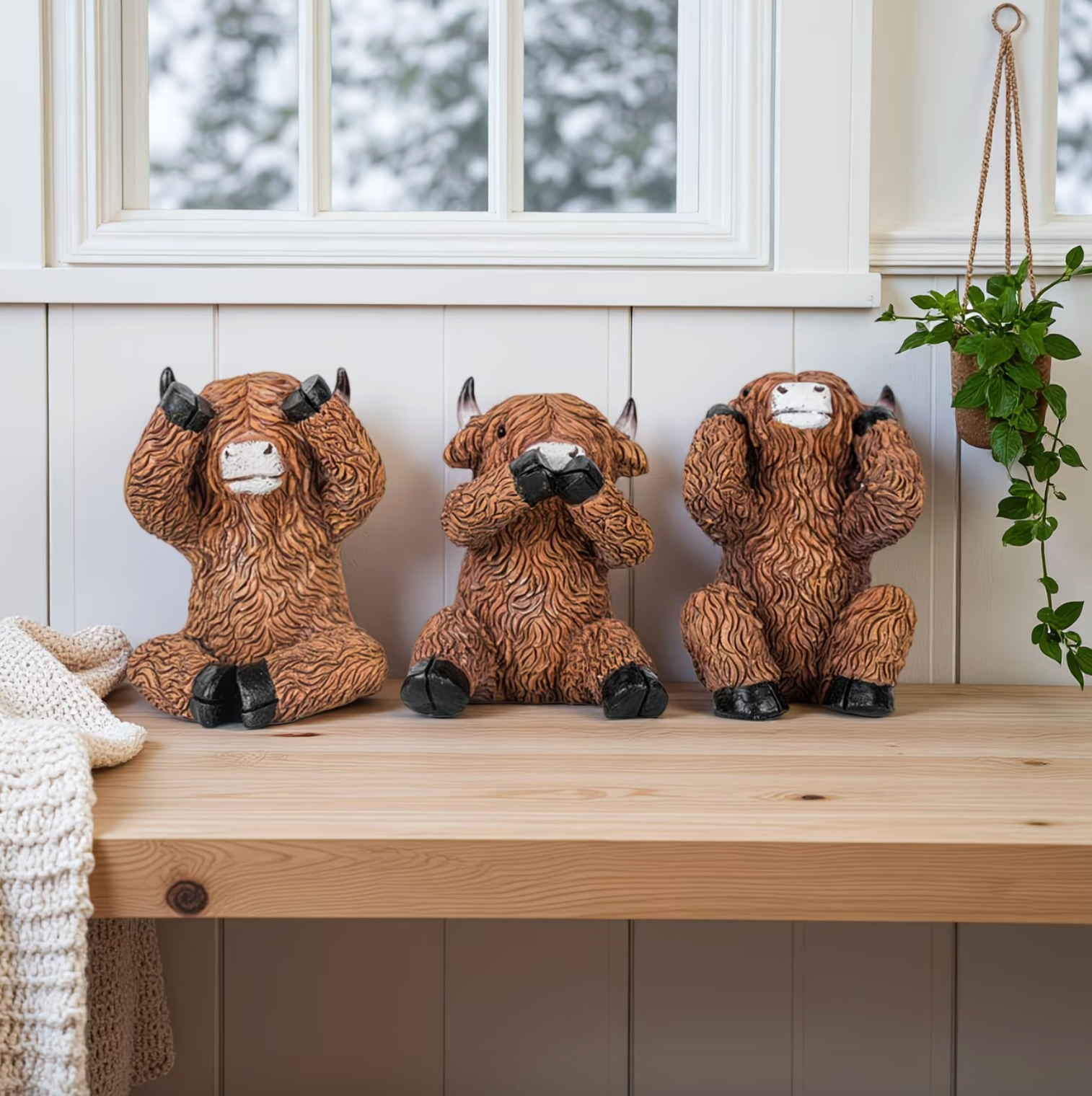Highland Cow Figurine Set - Rustic Charm Co.