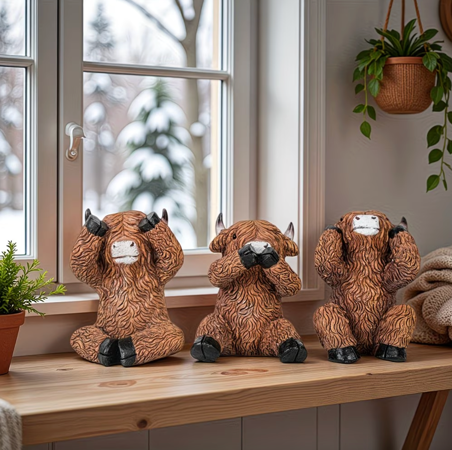 Highland Cow Figurine Set - Rustic Charm Co.