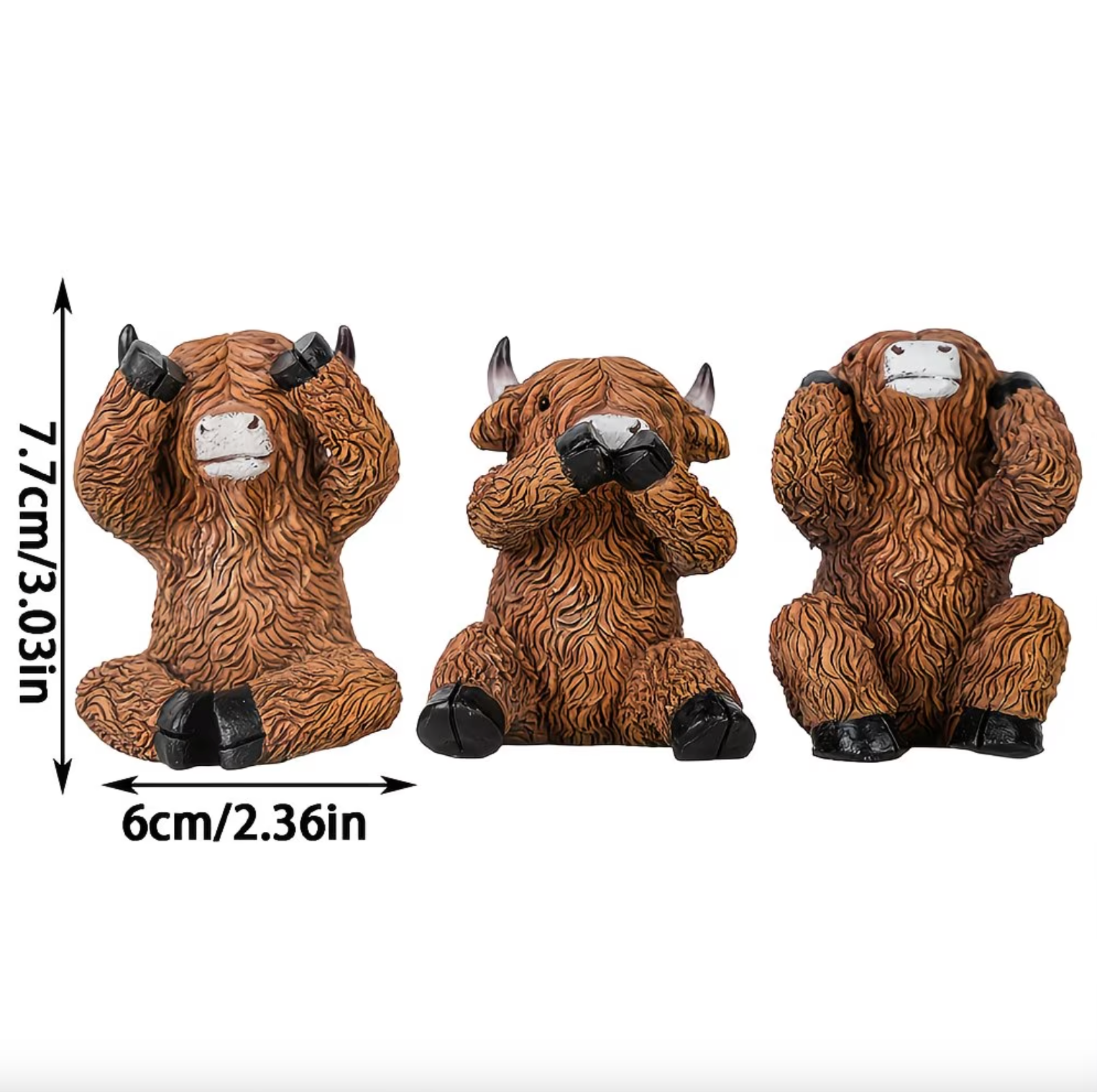 Highland Cow Figurine Set - Rustic Charm Co.