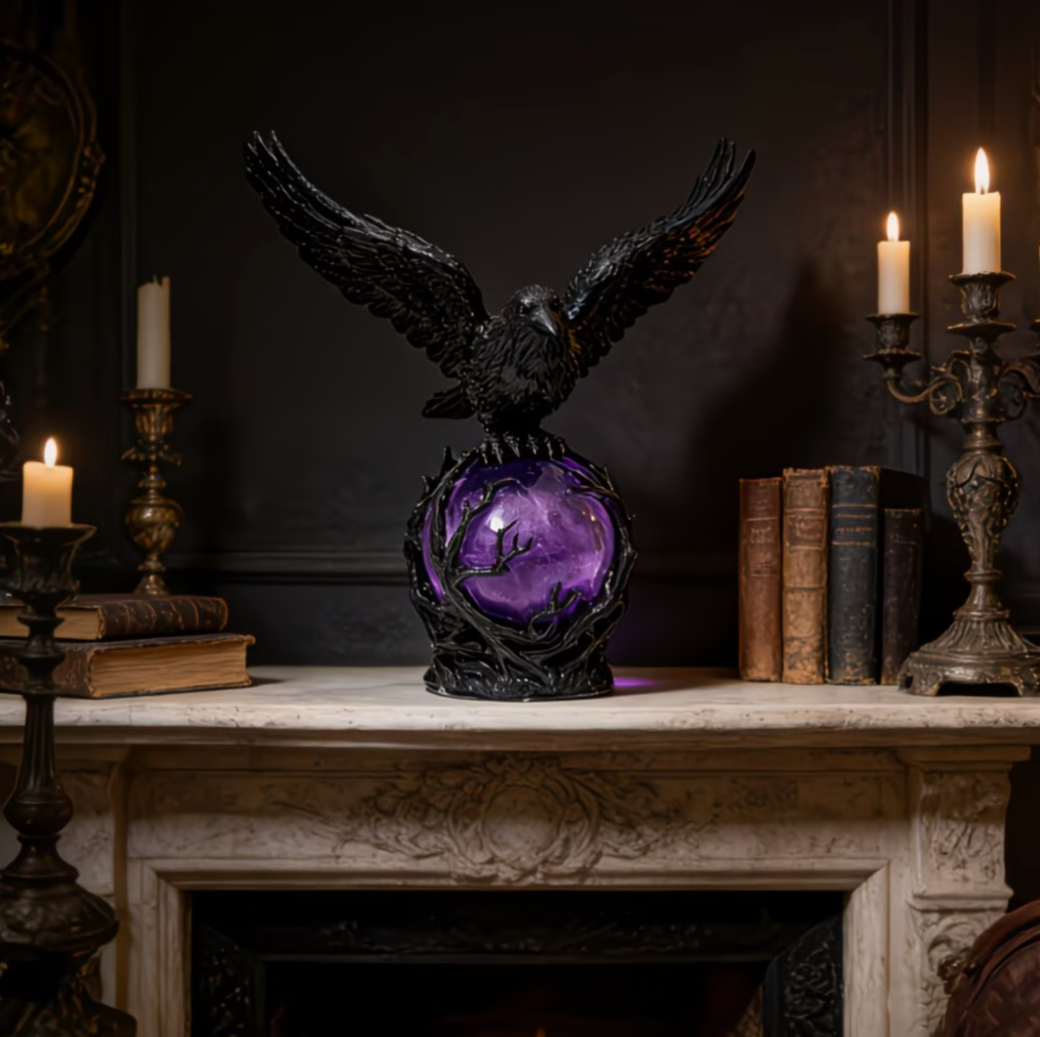 Raven Orb Lamp - Luminara Luxe with Ambient Glow