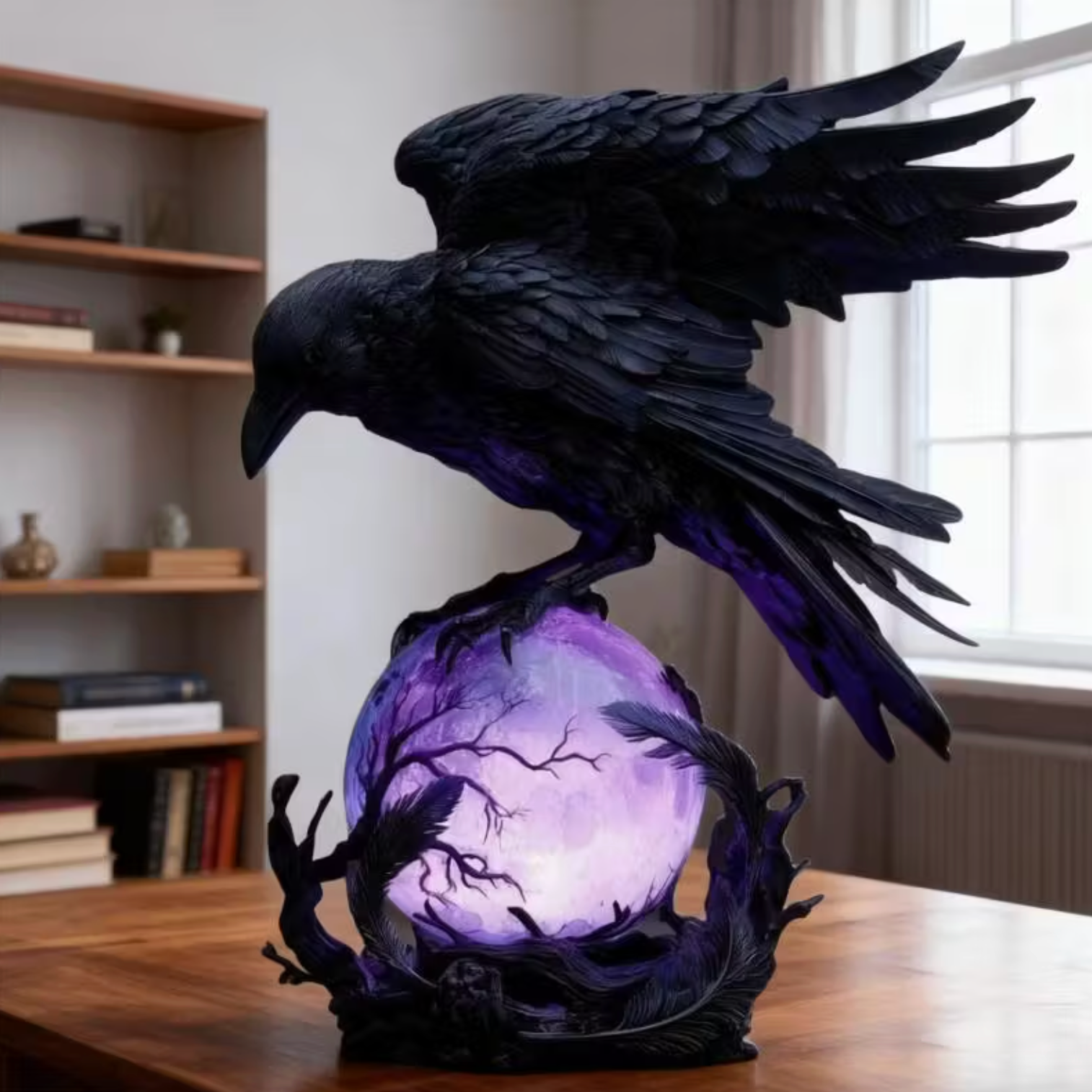 Raven Orb Lamp - Luminara Luxe with Ambient Glow