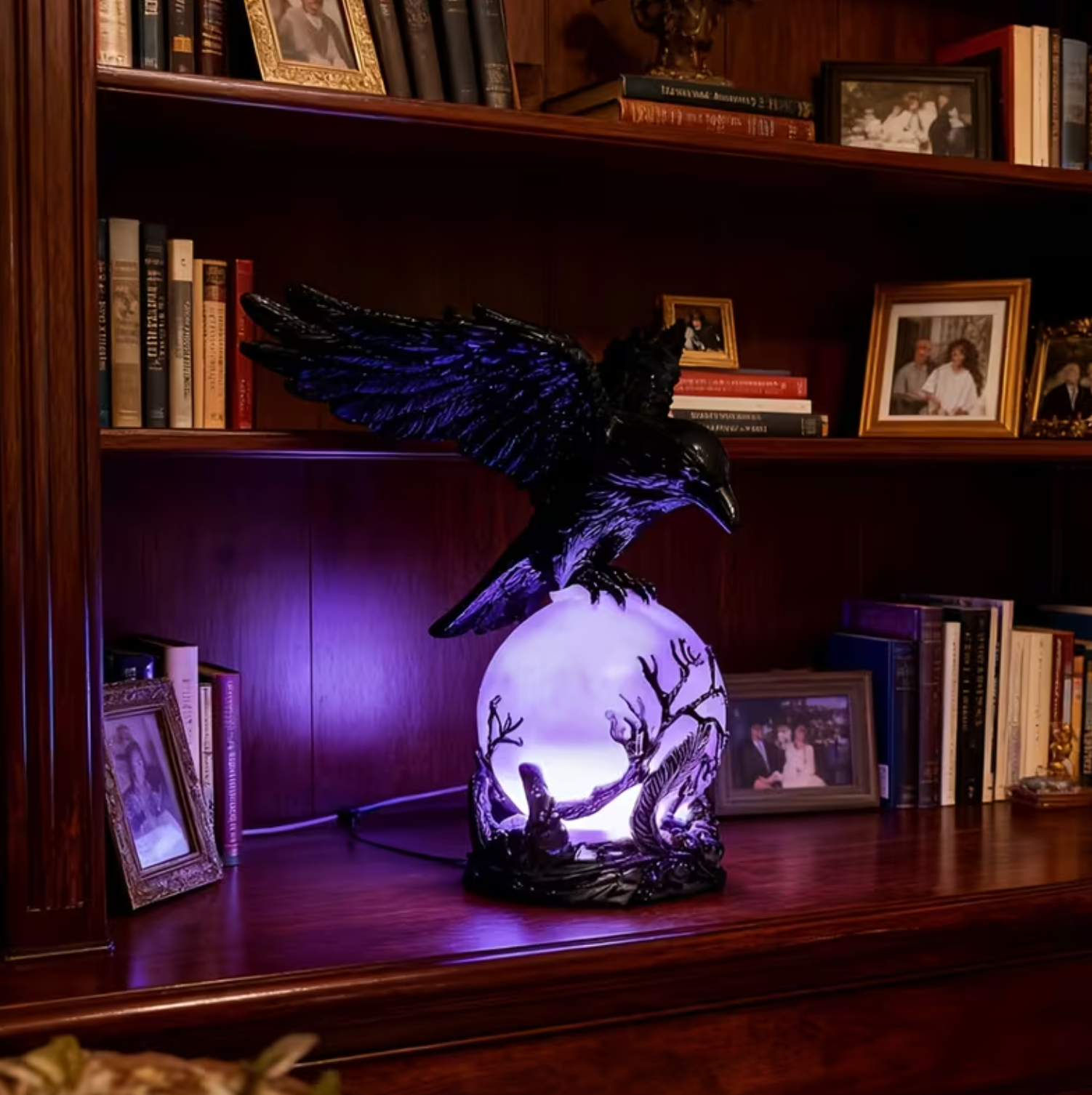 Raven Orb Lamp - Luminara Luxe with Ambient Glow