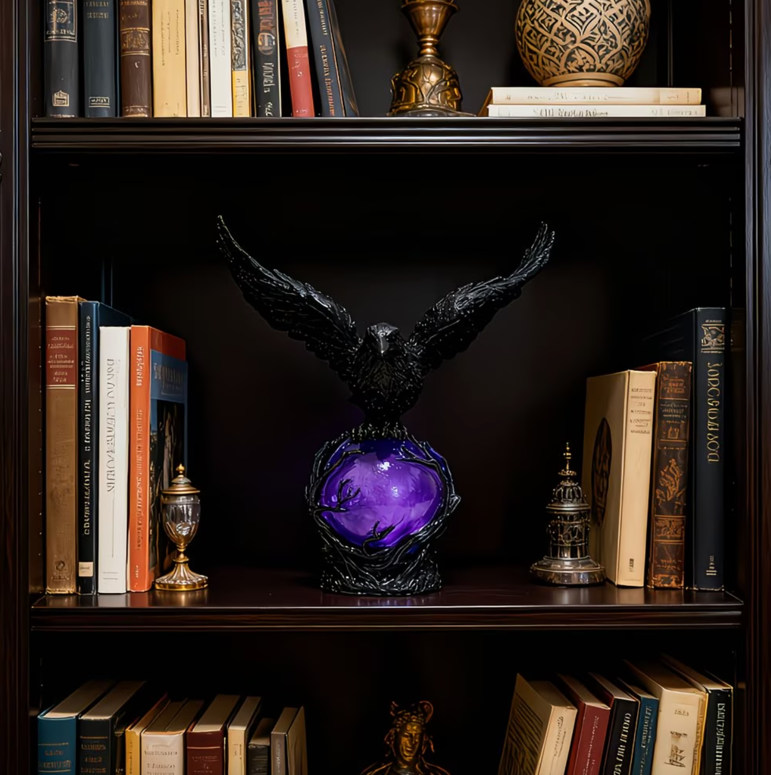 Raven Orb Lamp - Luminara Luxe with Ambient Glow