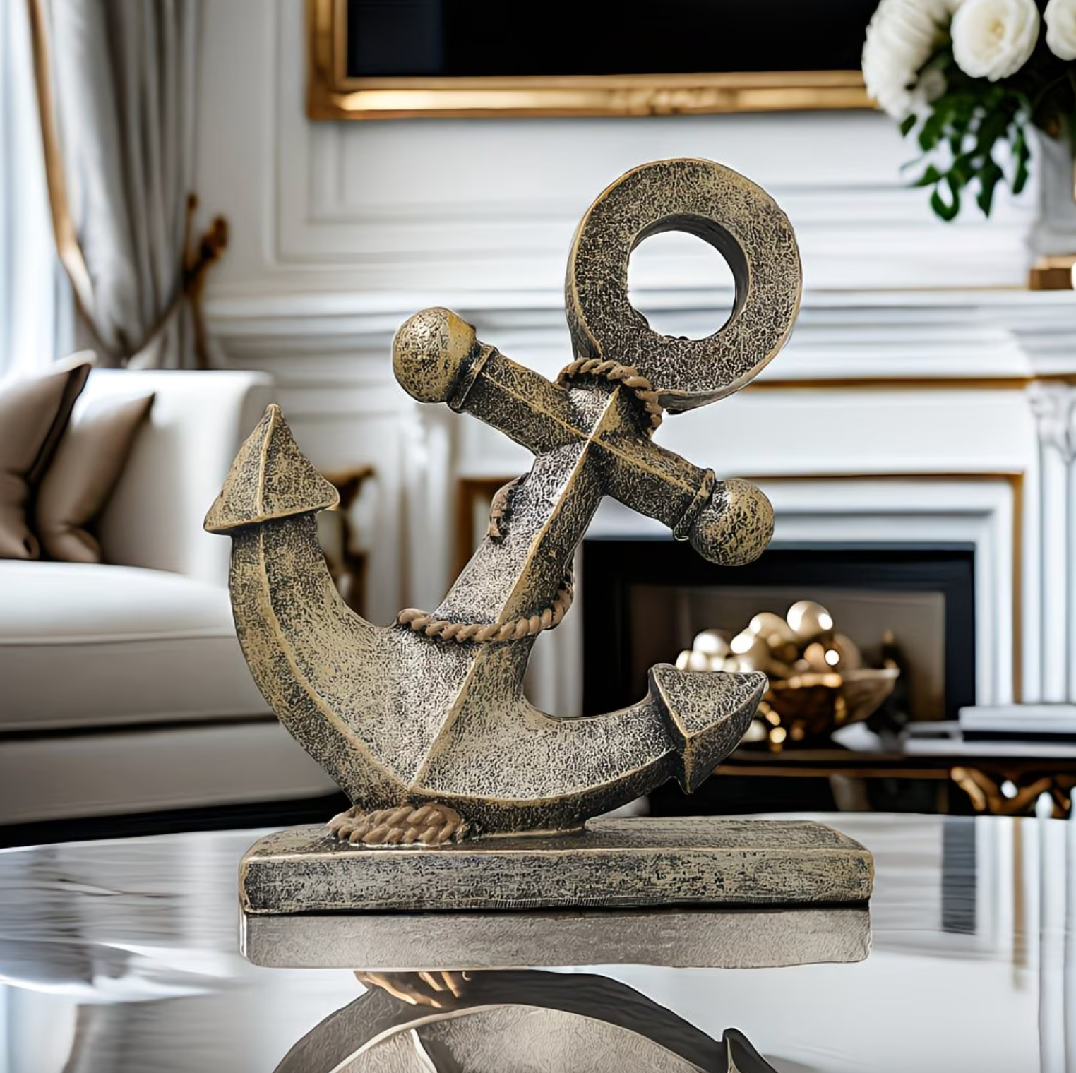 Nautical Vintage Anchor Ornament - Oceanic Treasures