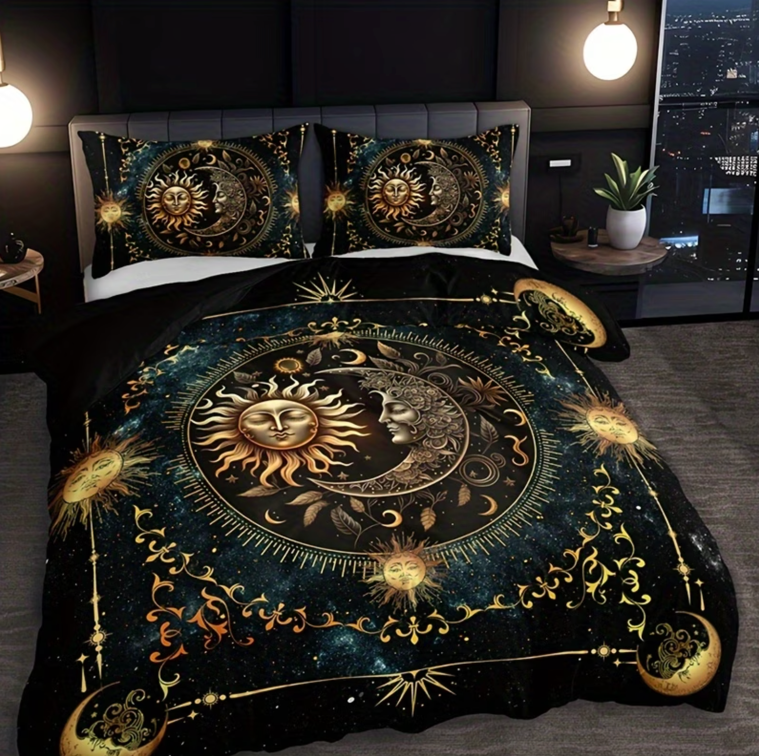 Celestial Dreams Duvet Set - Celestara™ with Starry Design